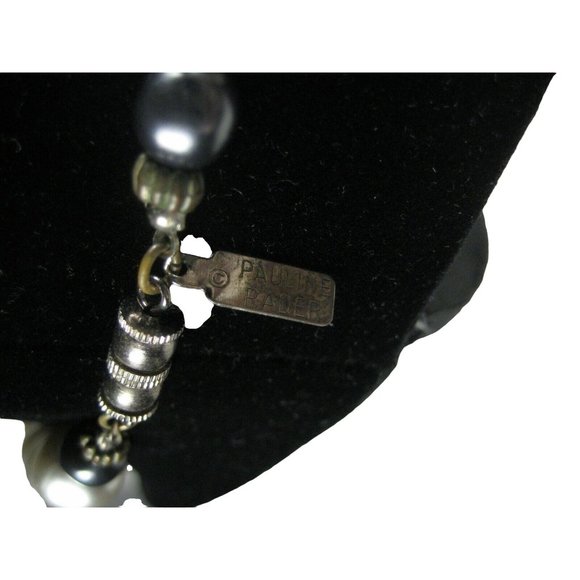 Pauline Rader Signed Necklace Jewelry Womens 33 In Opera Faux Pearl Runway Gray - Picture 6 of 8